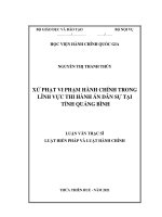 (Luận văn thạc sĩ) xử phạt vi phạm hành chính trong lĩnh vực thi hành án dân sự tại tỉnh quảng bình 