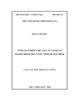 (Luận văn thạc sĩ) tinh giản biên chế tại các cơ quan hành chính nhà nước tỉnh quảng bình 