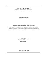 Applying total physical response (TPR) in teaching english vocabulary to grade 5 students at tran quoc toan primary school, bac ninh province 