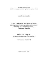 Quản lý nhà nước đối với hoạt động đào tạo nghề cho lao động nông thôn trên địa bàn huyện định hóa, tỉnh thái nguyên 