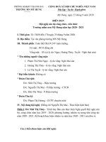 Biên bản tổ chức Hội nghị, Nghị quyết hội nghị CB,CC,VC năm học 2020-2021