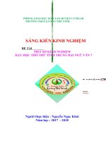 Sáng kiến kinh nghiệm Đề tài “Một số kinh nghiệm dạy học thơ trữ tình trung đại Ngữ văn 7”