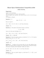 Đề thi Toán học Hà Nội mở rộng HOMC năm 2016