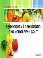 SEMINAR (DINH DƯỠNG TIẾT CHẾ) BỆNH GOUT và DINH DƯỠNG CHO NGƯỜI BỆNH GOUT 