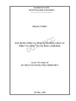 Xây dựng công cụ tính toán dòng chảy lũ phục vụ công tác dự báo, cảnh báo 
