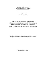 Một số tính chất nội suy ảnh số sử dụng phép toán hình thái và ứng dụng phép lọc hình thái học để nâng cao chất lượng ảnh tài liệu kém chất lượng 