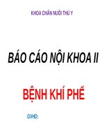 SEMINAR (CHUYÊN đề nội KHOA NGÀNH THÚ y) BỆNH KHÍ PHẾ 