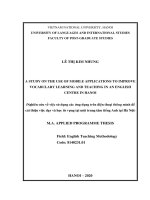 A study on the use of mobile applications to improve vocabulary learning and teaching in an english centre in hanoi 