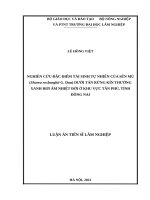 luận án tiến sĩ nghiên cứu đặc điểm tái sinh tự nhiên của sến mủ (shorea roxburghii g  don) dưới tán rừng kín thường xanh hơi ẩm nhiệt đới ở khu vực tân phú, tỉnh đồng nai 