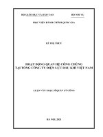 (Luận văn thạc sĩ) hoạt động quan hệ công chúng tại tổng công ty điện lực dầu khí việt nam 