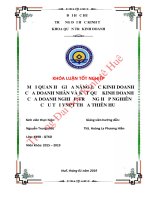 Luận văn kinh tế MỐI QUAN HỆ GIỮA NĂNG LỰC KINH DOANH CỦA DOANH NHÂN VÀ KẾT QUẢ KINH DOANH