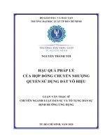 Hậu quả pháp lý của hợp đồng chuyển nhượng quyền sử dụng đất vô hiệu 