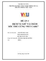 Dịch vụ giữ và chăm sóc thú cưng - 20ba1 - đề án1 - Đắc Nam, Khánh Ngân, Tuyết Nhi