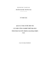 Quản lý nhà nước về các khu công nghiệp trên địa bàn tỉnh Thái Nguyên