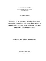 Xây dựng và sử dụng bài tập có nội dung thực tiễn trong dạy học chương 