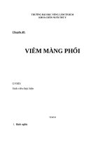 BÁO cáo (CHUYÊN đề nội KHOA NGÀNH THÚ y) VIÊM MÀNG PHỔI 