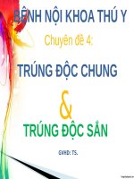 SEMINAR (CHUYÊN đề BỆNH nội KHOA THÚ y) TRÚNG độc CHUNG và TRÚNG độc sắn 