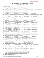 BÀI TẬP TRẮC NGHIỆM ESTE- LIPIT THEO CẤP ĐỘ BIẾT - HIỂU - VẬN DỤNG VÀ NÂNG CAO