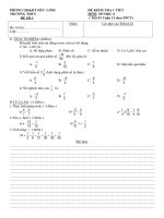 Đề kiểm tra 1 tiết HK2 môn Toán (SH) lớp 6 có đáp án - Phòng GD&ĐT Đức Linh