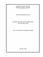 Dạy học chủ đề tam giác đồng dạng gắn với thực tiễn 