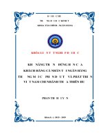 Luận văn kinh tế KHẢ NĂNG TRẢ NỢ ĐÚNG HẠN CỦA KHÁCH HÀNG CÁ NHÂN TẠI NGÂN HÀNG THƯƠNG MẠI CỔ PHẦN