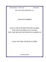 (Luận văn thạc sĩ) quản lý nhà nước đối với lao động nước ngoài tại tỉnh luang nam tha, nước cộng hòa dân chủ nhân dân lào hiện nay 