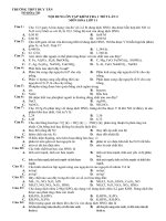 Ôn tập kiểm tra 1 tiết Hóa 11 lần 2 - Trường THPT Duy Tân - Kon Tum