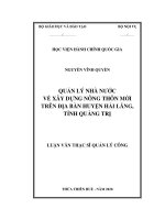 (Luận văn thạc sĩ) quản lý nhà nước về xây dựng nông thôn mới trên địa bàn huyện hải lăng, tỉnh quảng trị 