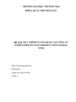 QUY TRÌNH TUYỂN DỤNG TẠI CÔNG TY TNHH SAMSUNG ELECTRONICS VIETNAM BẮC NINH
