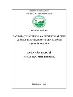 (Luận văn thạc sĩ) Đánh giá thực trạng và đề xuất giải pháp quản lý bùn thải sau tuyển khoáng tại Thái Nguyên