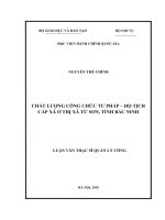 Luận văn thạc sĩ chất lượng công chức tư pháp   hộ tịch cấp xã ở thị xã từ sơn, tỉnh bắc ninh 