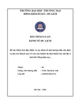 Phân tích đặc điểm và các nhân tố ảnh hưởng đến cầu dịch vụ lưu trú khách sạn 35 sao của khách du lịch thuần túy nội địa ở tỉnh Đà Nẵng hiện nay