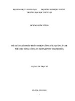 Đề xuất giải pháp hoàn thiện công tác quản lý chi phí cho tổng công ty xây dựng nông nghiệp và phát triển nông thôn thanh hóa  