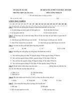 Đề kiểm tra 45 phút học kì 2 môn Công nghệ lớp 10 năm 2019-2020 có đáp án - THPT Quảng Oai