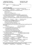 Đề kiểm tra 1 tiết học kì 2 môn Địa lớp 9 có đáp án - THCS Giang Biên