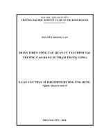 Luận văn thạc sĩ hoàn thiện quản lý tài chính tại trường cao đẳng sư phạm trung ương 