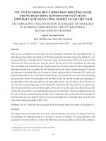 Yếu tố tác động đến ý định thay đổi công nghệ trong hoạt động kinh doanh ngân hàng thời đại cách mạng công nghiệp 4.0 tại Việt Nam