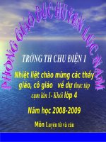 ttt ng­êi thùc hiön l­¬ng thþ s©m – gi¸o viªn tr­êng tióu häc chu §iön 1 huyön lôc nam tr­êng th chu ®iön 1 nhiệt liệt chào mừng các thầy giáo cô giáo về dự thùc tëp côm lçn 1 khèi lớp 4 năm học 2008