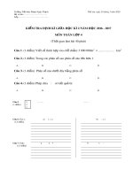 Đề thi giữa học kì 2 môn Toán lớp 4 năm 2019-2020 - Trường Tiểu học Phạm Ngọc Thạch