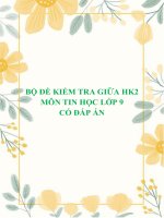 Bộ 5 đề kiểm tra giữa học kì 2 môn Tin học lớp 9 có đáp án