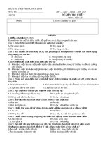 Đề kiểm tra 1 tiết học kì 2 môn Vật lí 9 năm 2019-2020 có đáp án - Trường THCS Phong Huy Lĩnh