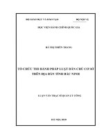Luận văn thạc sĩ tổ chức thi hành pháp luật dân chủ cơ sở trên địa bàn tỉnh bắc ninh 