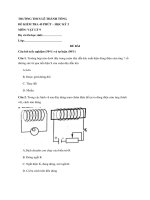 Đề kiểm tra 45 phút học kì 2 môn Vật lí 9 có đáp án - Trường THCS Lê Thánh Tông
