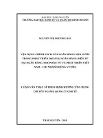 Luận văn thạc sĩ vận dụng chính sách của ngân hàng nhà nước trong phát triển dịch vụ ngân hàng điện tử tại ngân hàng TMCP đầu tư và phát triển việt nam 