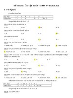 Đề cương ôn tập giữa kì 2 môn Toán lớp 7 năm học 2020-2021