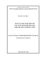 Luận văn thạc sĩ quản lý nhà nước đối với các ngân hàng thương mại trên địa bàn tỉnh bắc ninh 