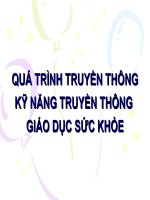 QUÁ TRÌNH TRUYỀN THÔNG kỹ NĂNG TRUYỀN THÔNG GIÁO dục sức KHỎE (TRUYỀN THÔNG GIÁO dục sức KHỎE SLIDE) 