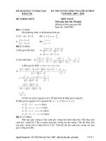 De va so luoc dap an tuyen sinh lop 10 mon Toan tinh Dak Lak nam 20092010