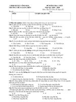 Đề kiểm tra 1 tiết học kì 2 môn Địa lý 8 năm 2019-2020 có đáp án - THCS Giang Biên