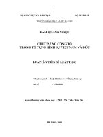 Luận án tiến sĩ - Chức năng công tố trong tố tụng hình sự Việt Nam và Đức